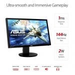 ASUS 24" Gaming Monitor, 144 Hz 1ms Height Adjustable Stand, 350 cd/m2, Built-in Speakers