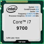 Intel Core i7-9700 8 Cores/8 Threads 12M Cache