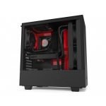 NZXT H510 ATX Mid-Tower PC Gaming Case Type C Port Tempered Glass, Black/Red