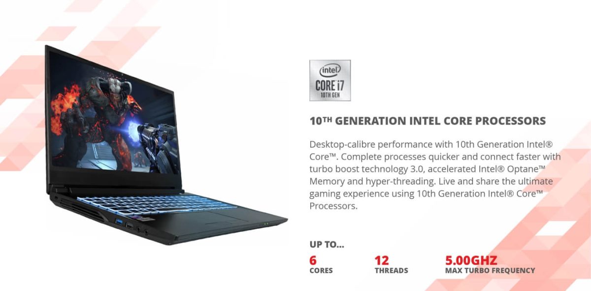 BIGBYTE RT20601T 10th Gen i7-10750H, 16GB RAM, 1TB NVME SSD, RTX 2060 6GB, 15.6" 144Hz FULL HD - Image 3