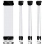 1STPLAYER Mod Sleeve Extension Power Supply Cable Kit with Combs, Crystal White Combo