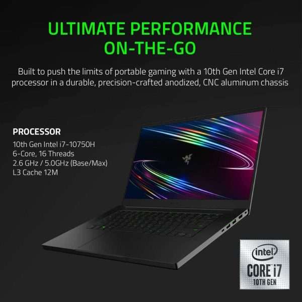 Razer Blade 15 GAMING 10 gen i7-10750H, 256GB SSD, 16 GB, 15.6" 120Hz, GTX 1660Ti 6GB, Windows 10
