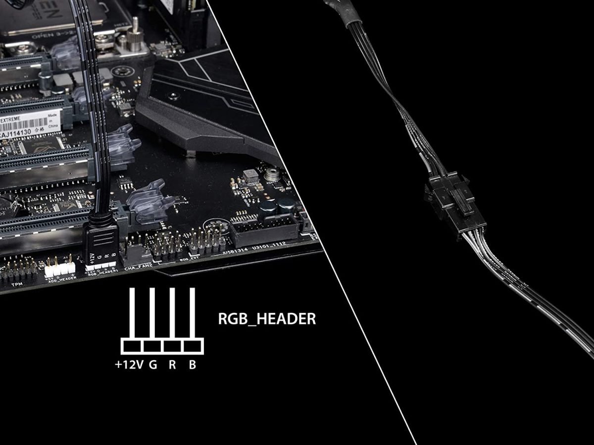 DEEPCOOL RGB LED Strip, SYNC Controlled via 12V RGB 4-pin Header on Motherboard, SYNC with Other 12V RGB Devices - Image 3