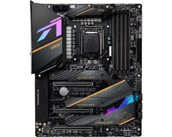 MSI MEG Z490 ACE Motherboard ATX, Intel Core, LGA 1200 Socket, SLI/CF, ranuras triple M.2, USB 3.2 Gen 2, Wi-Fi 6, Mystic Light RGB