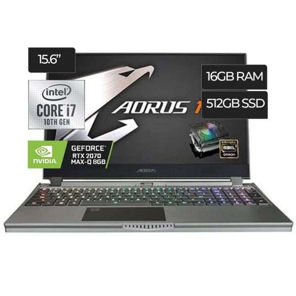 GIGABYE AORUS 15G Intel i7-10875H, 16GB DDR4, 512GB NVMe SSD, 15.6-inch FHD 240Hz IPS 100% SRGB, RTX 2070 Max-Q 8GB, Windows 10
