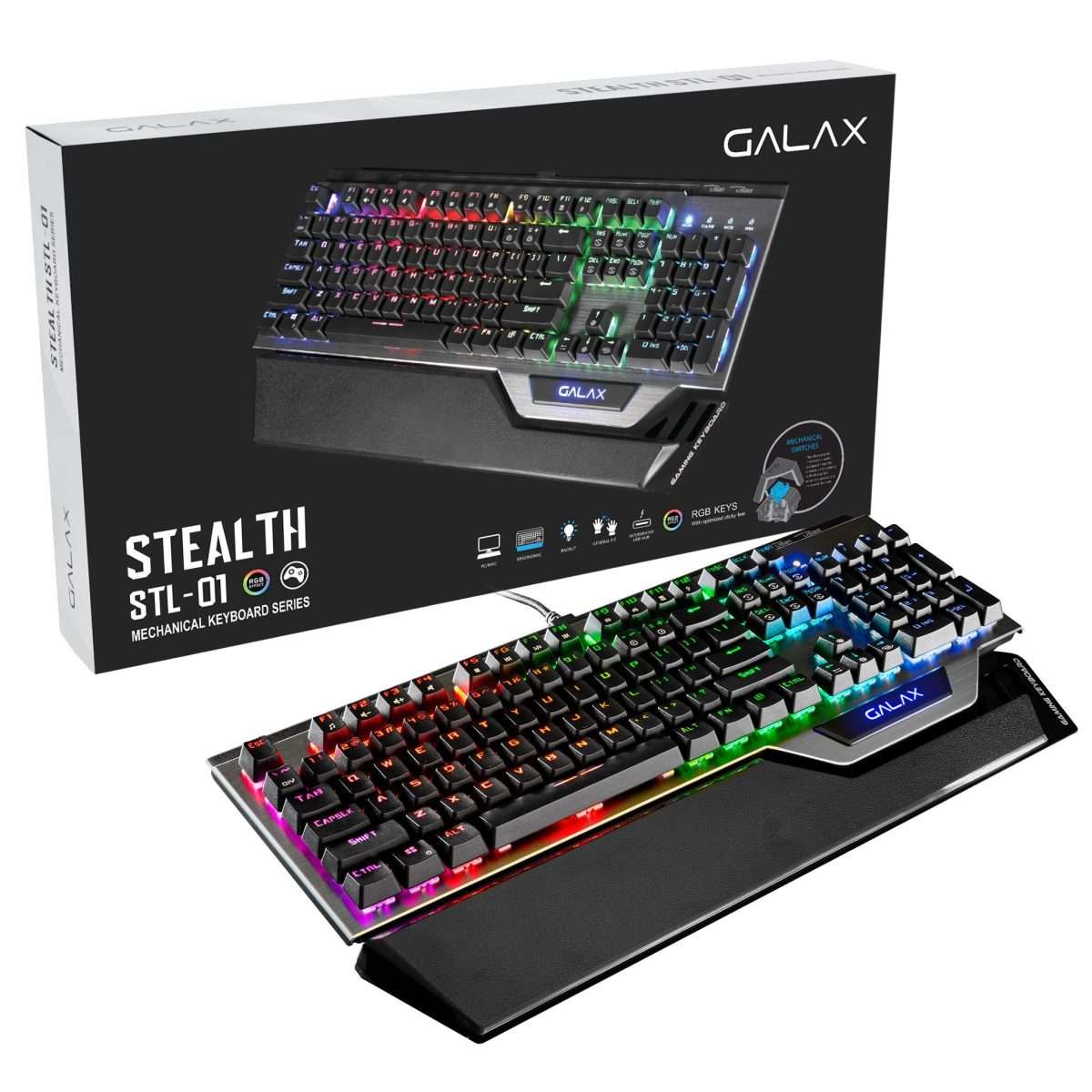 GALAX Mechanical Gaming Keyboard (STL-01) Blue switch, 104 US layout - Image 1