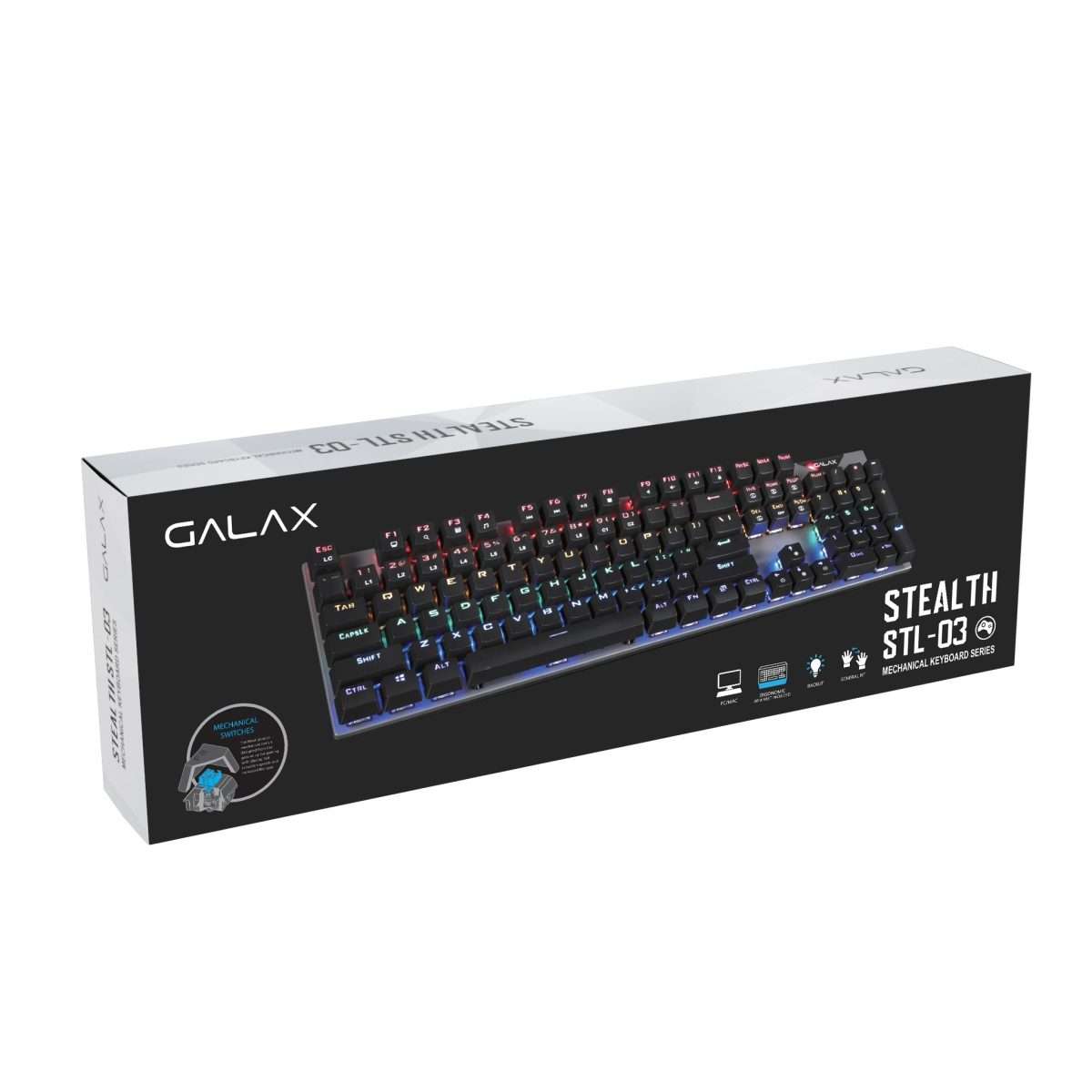 GALAX Mechanical Gaming Keyboard (STL-03) Blue switch, 104 US layout - Image 1