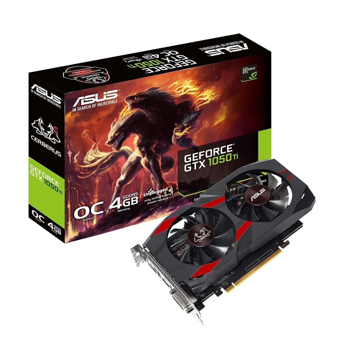 ASUS Cerberus GeForce GTX 1050 Ti 4GB OC Edition GDDR5 Gaming Graphics Card - Image 1