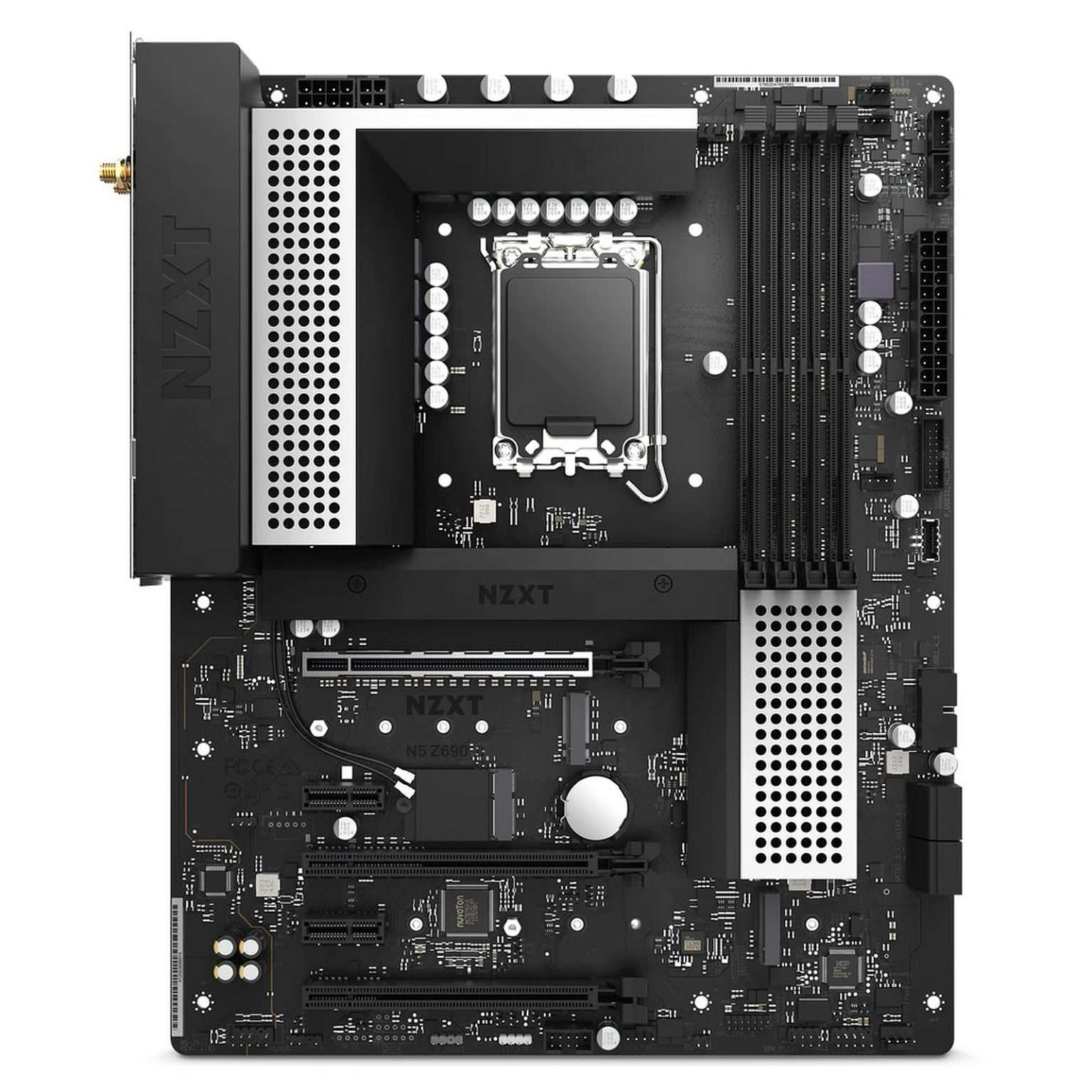 NZXT N5 Z690-White ATX Motherboard 4x DDR4 - Wi-Fi 6E-Bluetooth 5.2 -LAN 2.5 GbE - Image 2