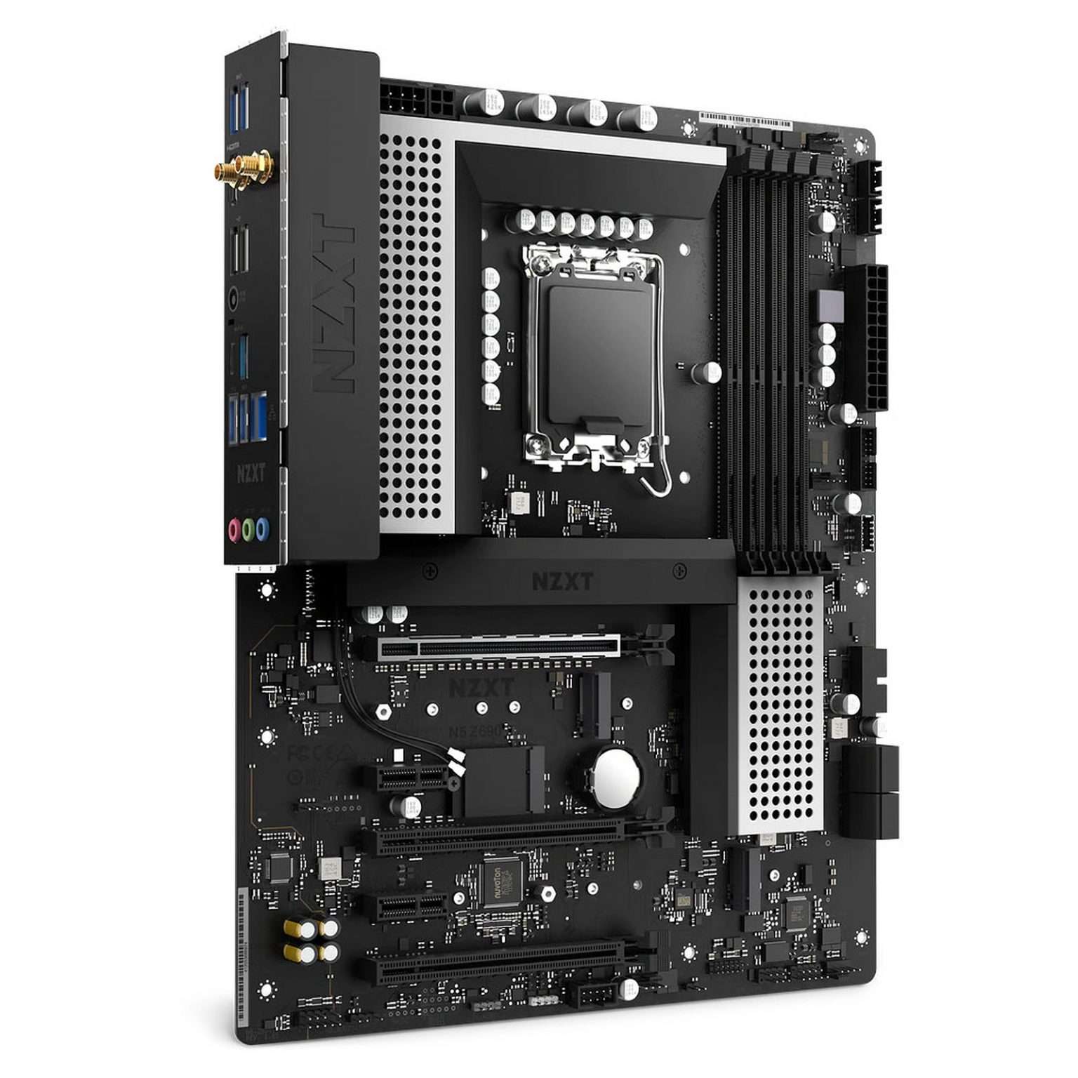 NZXT N5 Z690-White ATX Motherboard 4x DDR4 - Wi-Fi 6E-Bluetooth 5.2 -LAN 2.5 GbE - Image 1