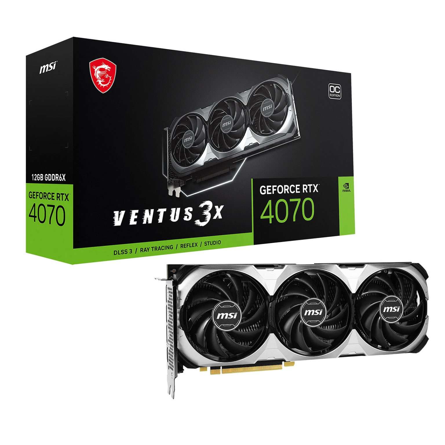 MSI RTX 4070 12GB OC VENTUS 3X FANS - Image 1