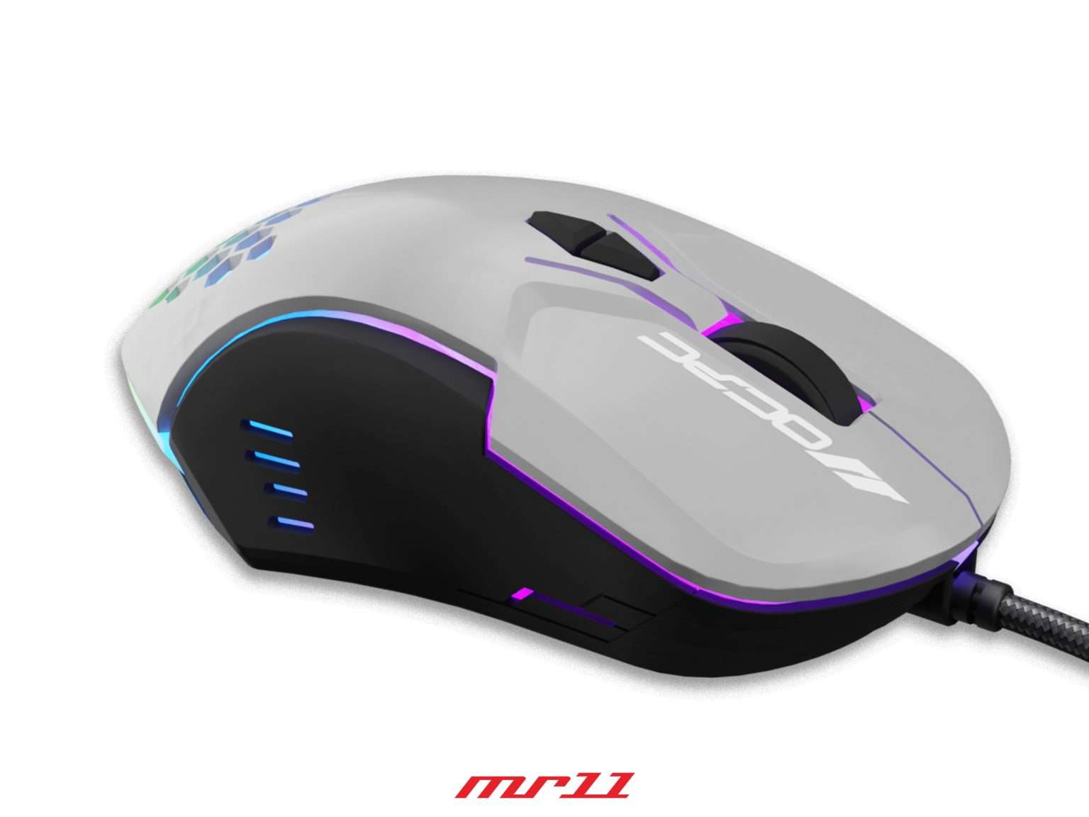 OCPC MR 11 WIRED GAMING MOUSE 7200DPI GRAY - Image 3