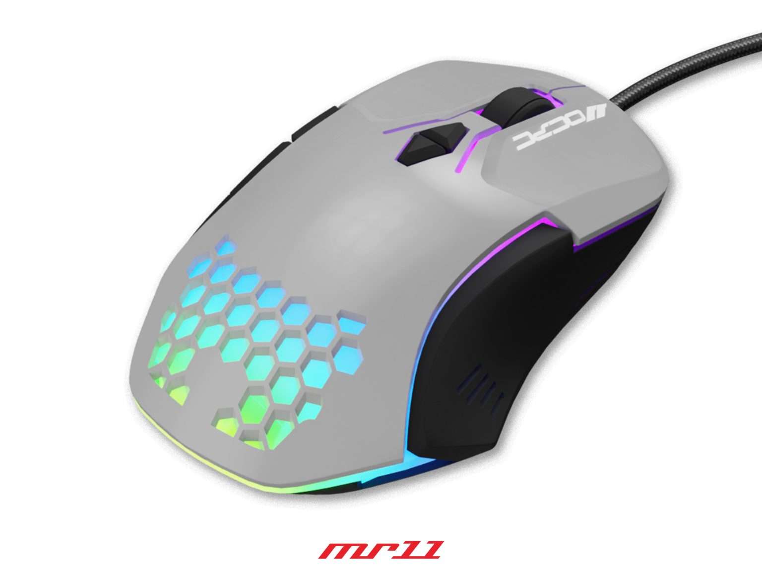 OCPC MR 11 WIRED GAMING MOUSE 7200DPI GRAY - Image 5