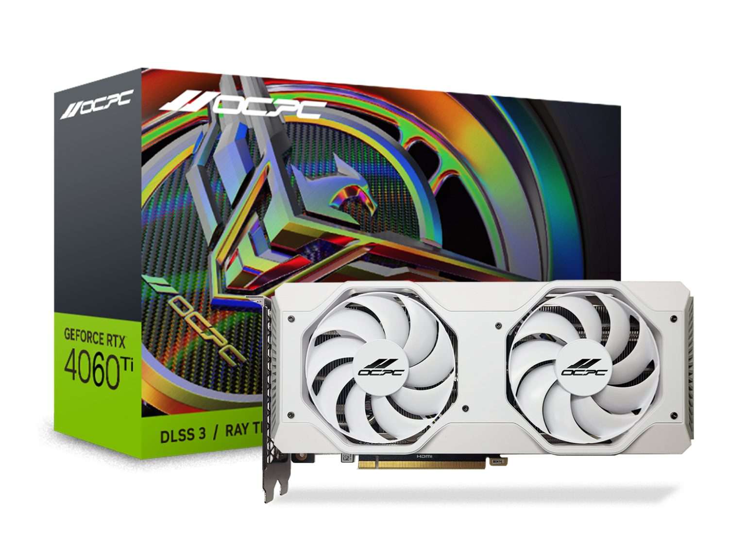 OCPC Nvidia GeForce RTX 4060Ti 16GB GDDR6 MIR WHITE - Image 1