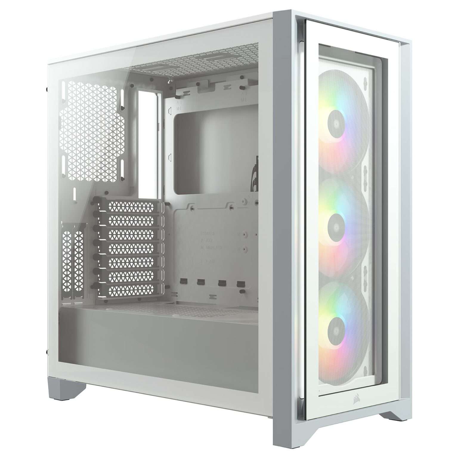 Corsair iCUE 4000X RGB Mid Tower ATX Computer Case White - Image 1