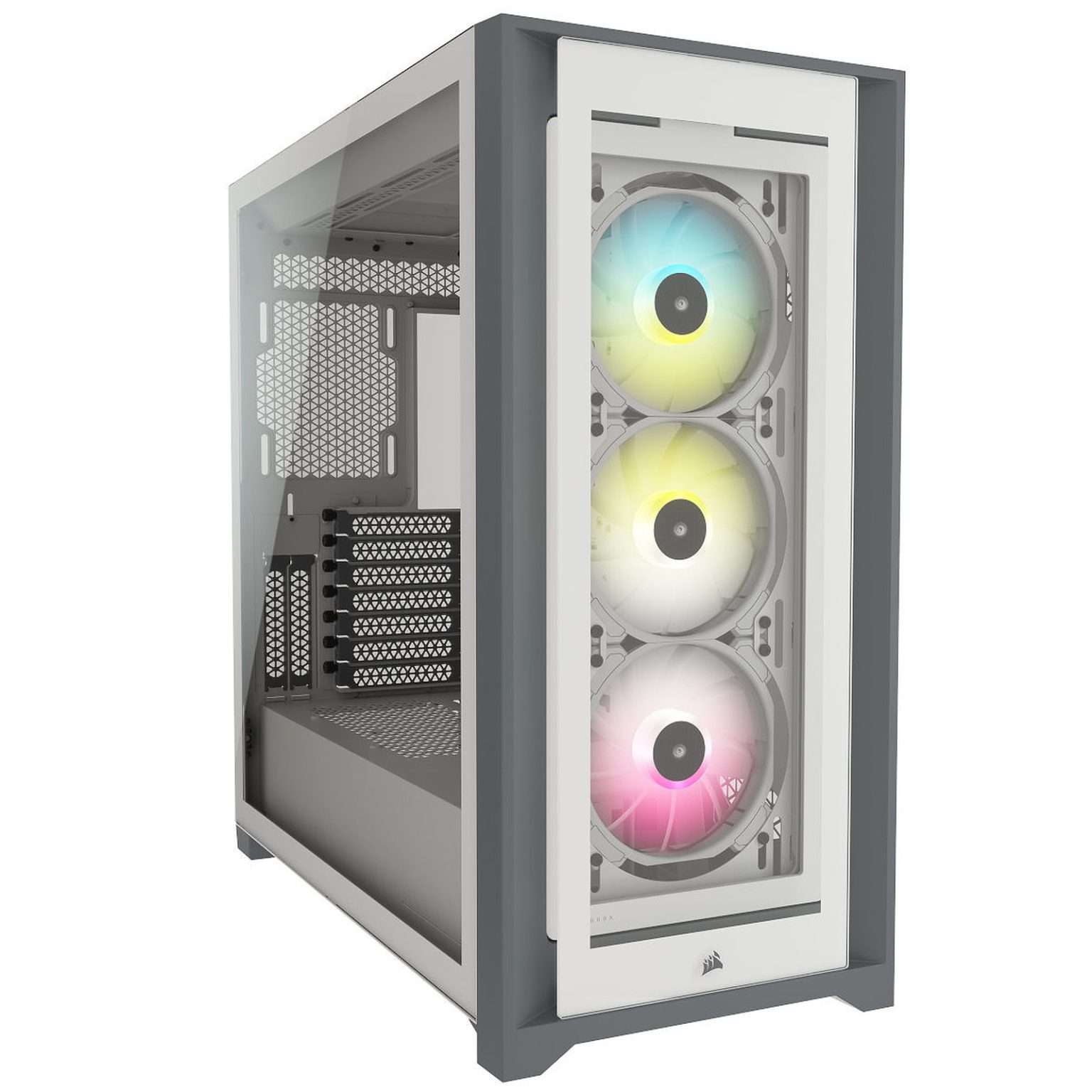 Corsair iCUE 5000X RGB Mid Tower Smart Computer Case White - Image 1