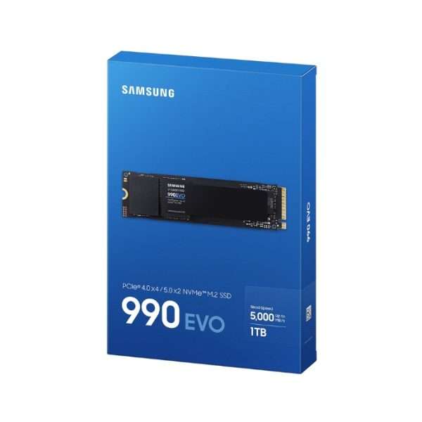 Samsung 990 EVO PCIe 4.0 NVMe M.2 1TB SSD Tilted View