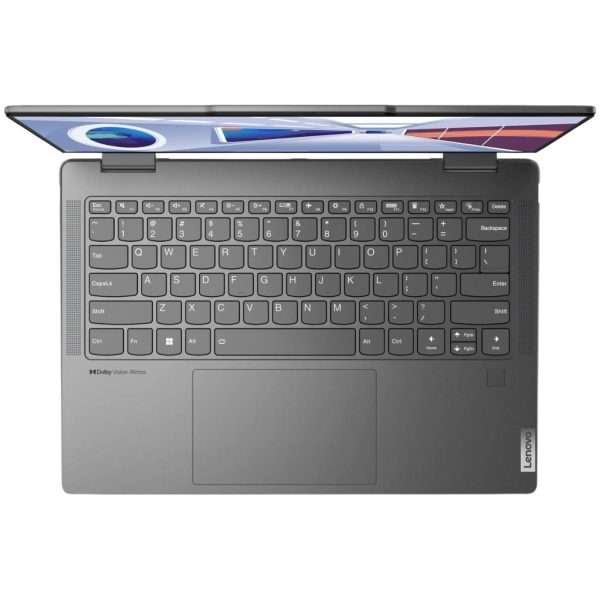 Lenovo Yoga 7 2-in-1 14AHP9 2024 Laptop, 8-Core AMD Ryzen 7 8840HS, 14_ WUXGA IPS Touchscreen Display, AMD Radeon Graphics, 16GB LPDDR5 1TB SSD Keyboard view