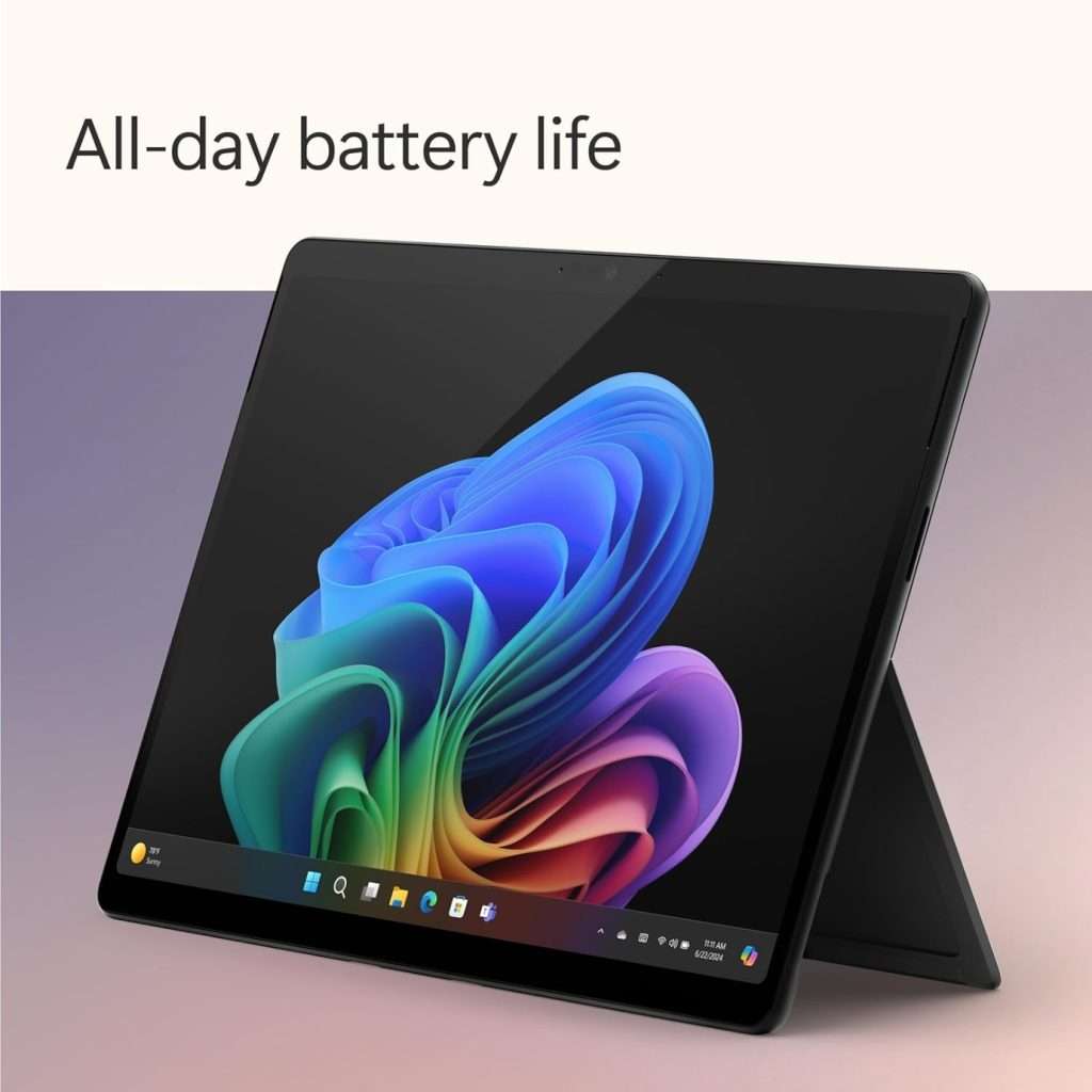 Microsoft Surface Pro 11-13 inch OLED, Snapdragon X Elite, 16GB LPDDR5, 1TB SSD, with Type Cover & Pen Battery Life