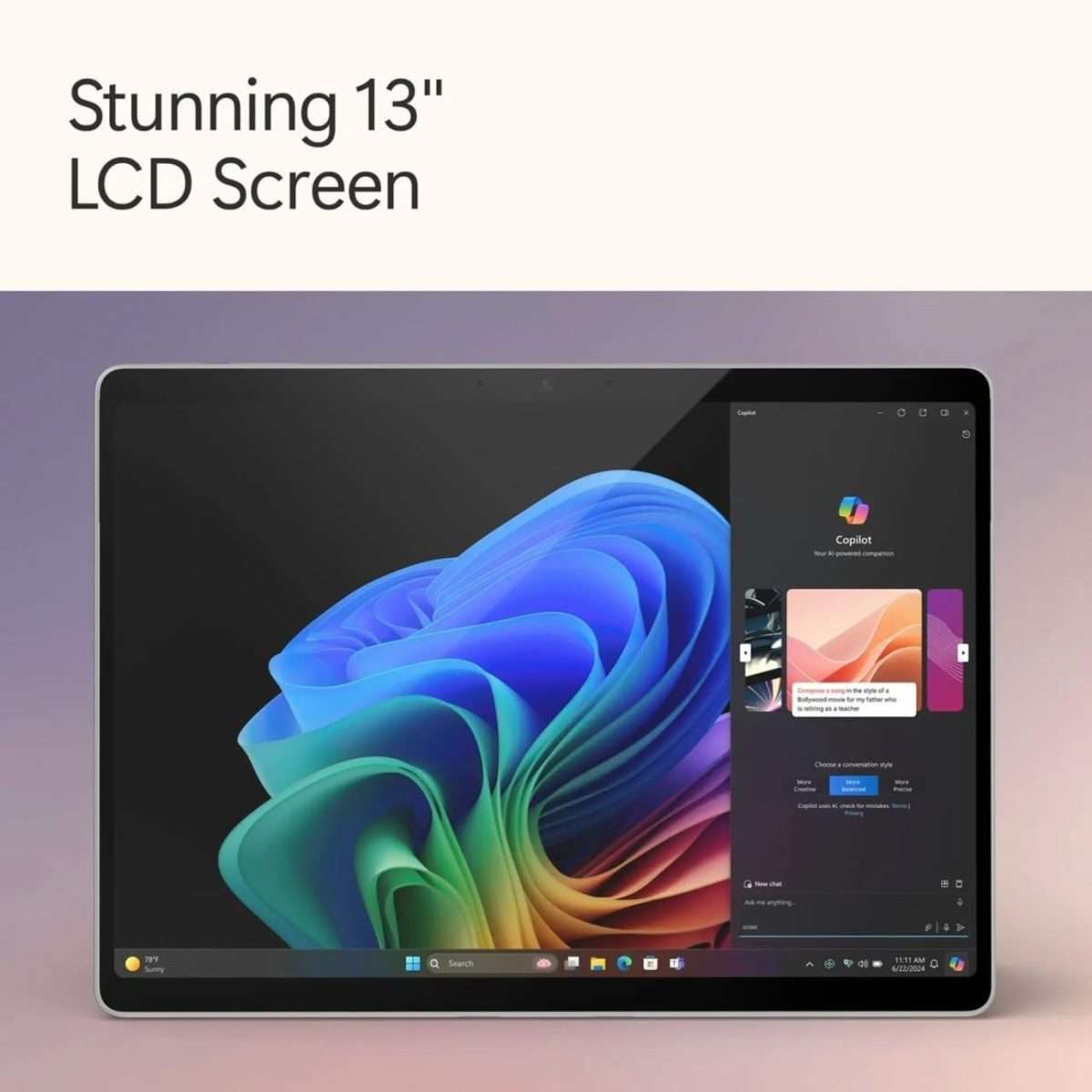 Microsoft Surface Pro Copilot+ 13 inch 2.8K Touch 120Hz Snapdragon X Plus 16GB RAM 256GB SSD LCD screen