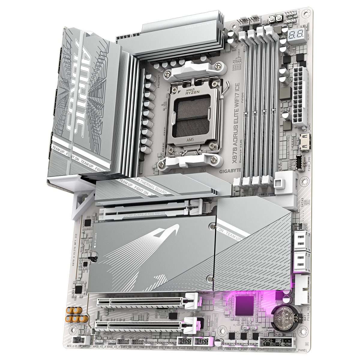 Gigabyte X870 AORUS ELITE WIFI7 ICE ATX Motherboard - Image 2