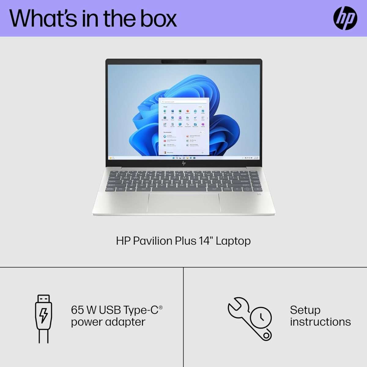HP Pavilion Plus 14-inch Laptop, AMD Ryzen 5 7540U, 16 GB RAM, 512 GB SSD, 14 inch WUXGA Display, Radeon 740M Graphics, Windows 11 - Image 3