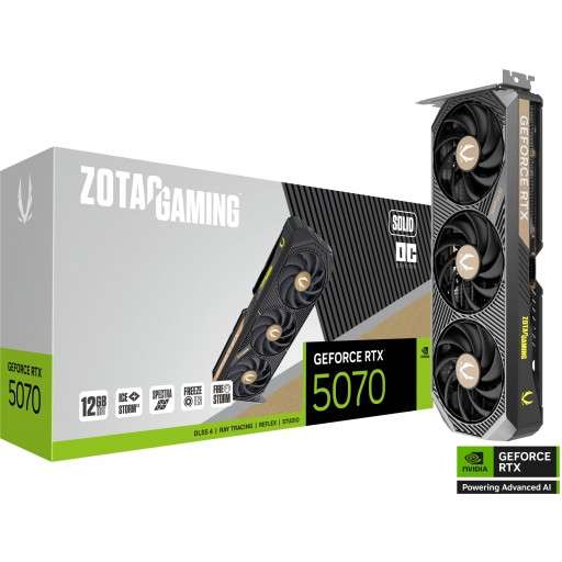 ZOTAC RTX 5070 Solid OC 12GB Graphics Card