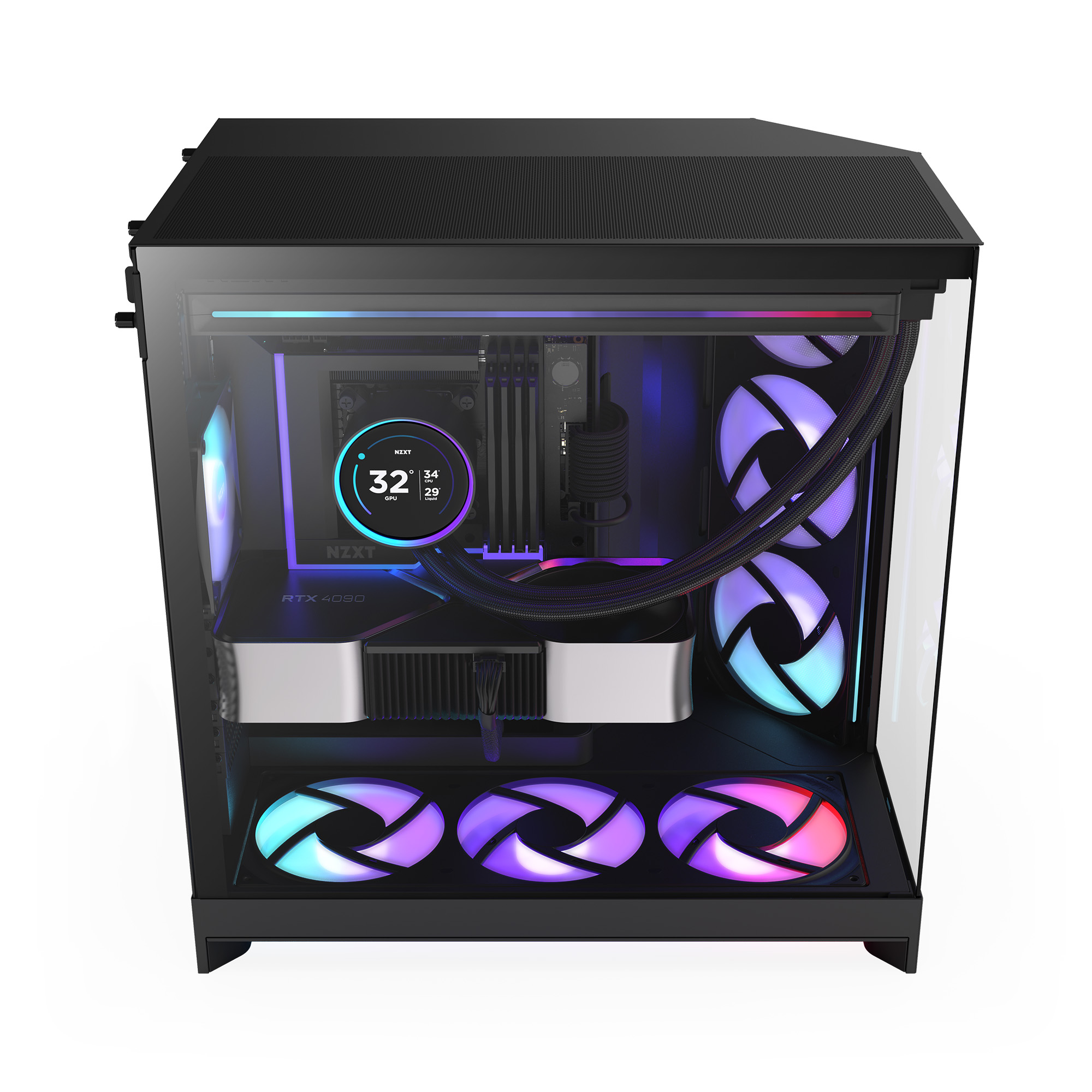 NZXT H9 Flow RGB+ – Large Dual-Chamber Mid-Tower ATX Airflow Case -Black Edition Dual-Chamber Gaming PC Case Nepal