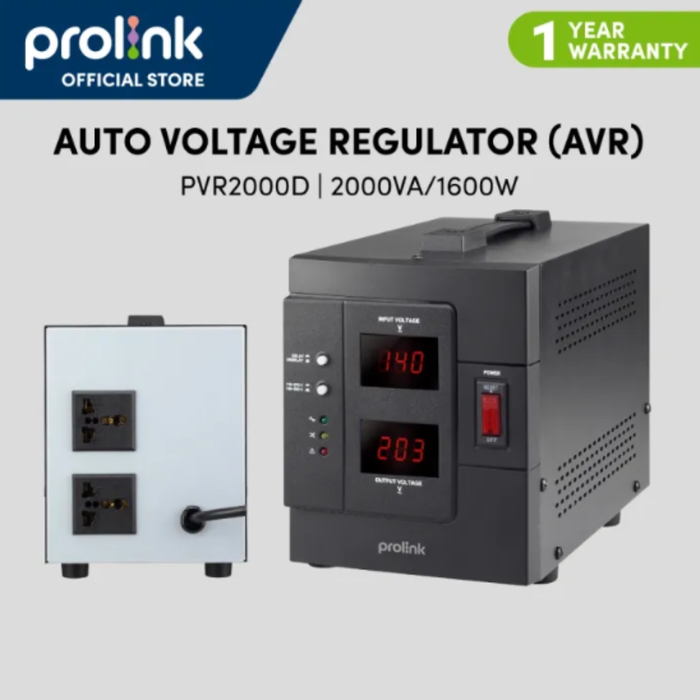 PVR2000D 2KVA Auto Voltage Stabilizer by PROLINK