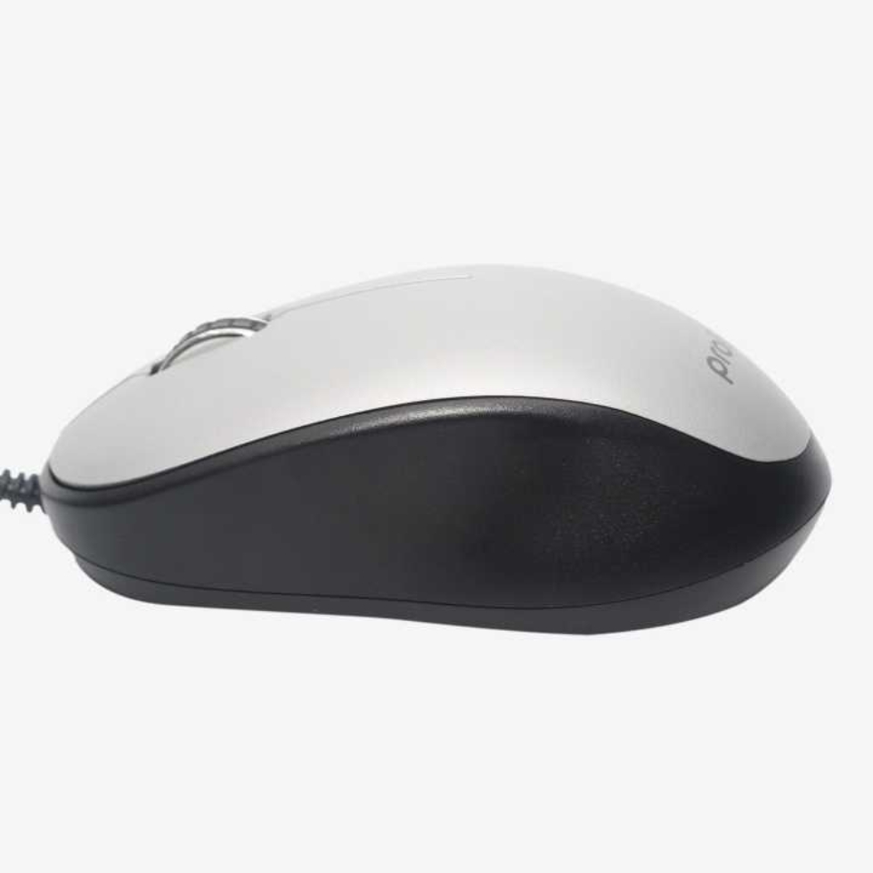 Grey PROLiNK wired mouse with 1200 DPI sensor