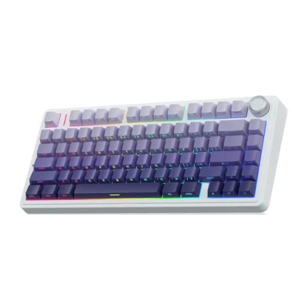 Aula F75 White Blue Purple Keyboard