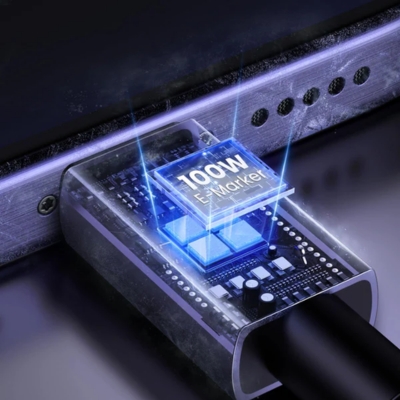 Durable UGREEN USB-C PD Cable L512 in space gray, providing reliable fast charging and data sync for multiple devices.