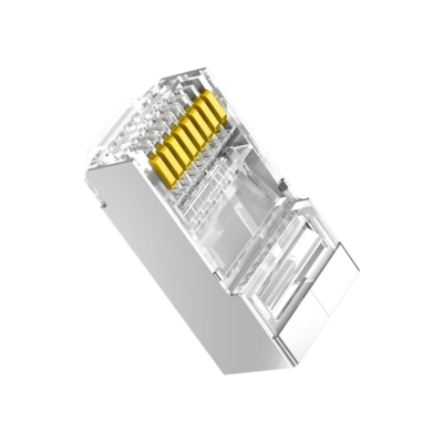 Shielded metal RJ45 connectors suitable for professional LAN cabling and network installations