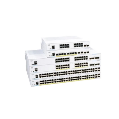 Cisco Business CBS250-8P-E-2G compact switch with 8 GE PoE ports and 2×1G combo ports, ideal for powering IP phones, access points, and cameras.