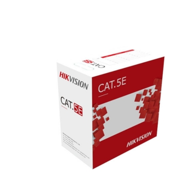 Hikvision DS-1LN5EO-UU/E outdoor CAT5e LAN cable made from solid copper, suitable for long-distance Ethernet installations up to 305 meters.