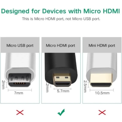 High-quality Micro HDMI adapter for linking devices to HDTVs or monitors