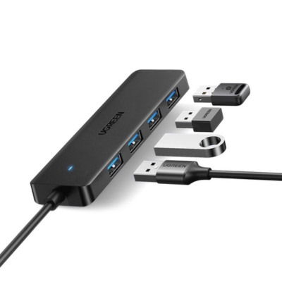 UGREEN 25851 USB 3.0 hub enabling connection of four devices simultaneously with speed