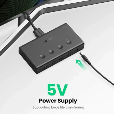 UGREEN HDMI KVM device enabling smooth switching between computers