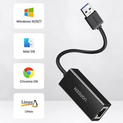 Plug-and-play USB to Gigabit Ethernet adapter for enhanced network stability