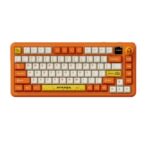 Ajazz AK820 Max RGB keyboard featuring Avocado Orange Edition design with vibrant orange-white colors and integrated screen