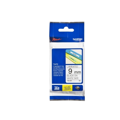 Brother TZe-221 label tape with black text on white background, 9mm width
