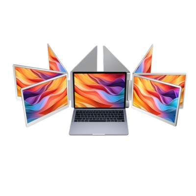 Portable dual-screen monitor S10 featuring two 15.6-inch full view displays, designed to extend laptop screens for multitasking and productivity.