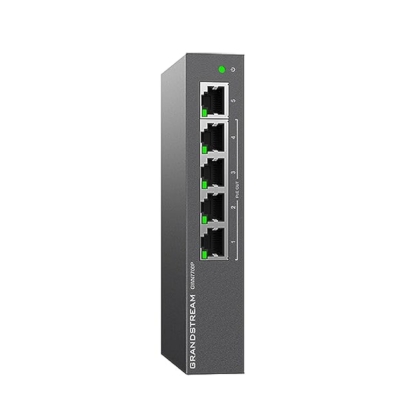 GRANDSTREAM GWN7700P unmanaged 5-port switch featuring 4 PoE ports and 1 Gigabit port for powering devices like access points, cameras, or phones.
