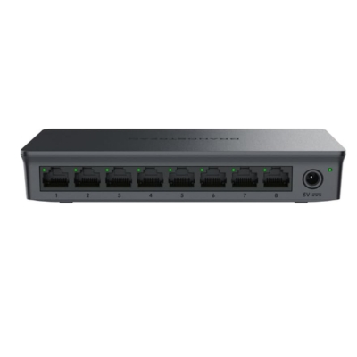 GWN7701 8-port unmanaged Gigabit switch from GRANDSTREAM, ideal for small business or home networking setups with reliable high-speed data transfer.