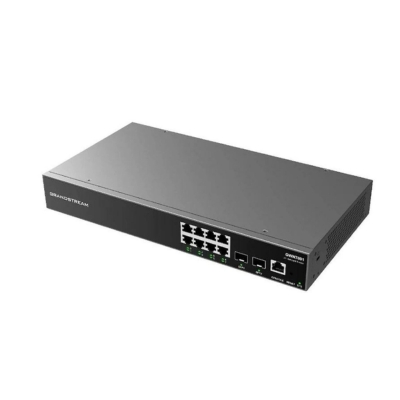 GRANDSTREAM GWN7801 Layer 2+ managed switch providing advanced network control, 8 Gigabit Ethernet ports, and 2 SFP slots for fiber uplinks.