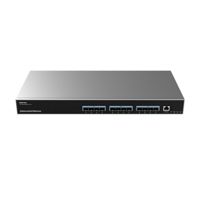 Grandstream GWN7832 Layer 3 high-capacity aggregation switch with 12 SFP+ uplinks and redundant PSU for reliable enterprise network core deployment.