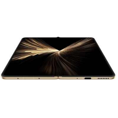 Honor Magic V5 foldable smartphone offering Dawn Gold elegance, multitasking display, and powerful performance.