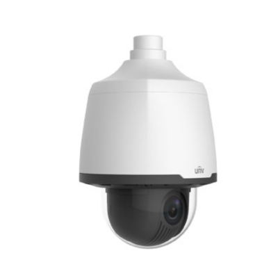 UNV 4MP PTZ Dome Camera featuring ultra-clear 4MP imaging, powerful 33X optical zoom, Smart IR night vision up to 50m, built-in microphone, and SD card support.