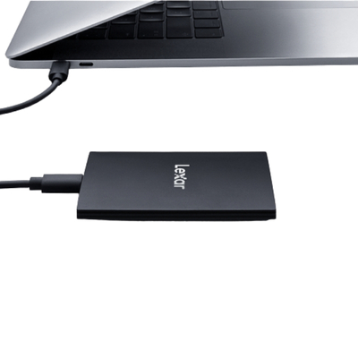 Compact Lexar portable SSD offering 1TB capacity with durable design for travel and professional workflows.