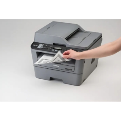 Brother MFC-L2700DW laser printer with print, copy, scan, fax, duplex, ADF, and Wi-Fi for fast and reliable office printing.